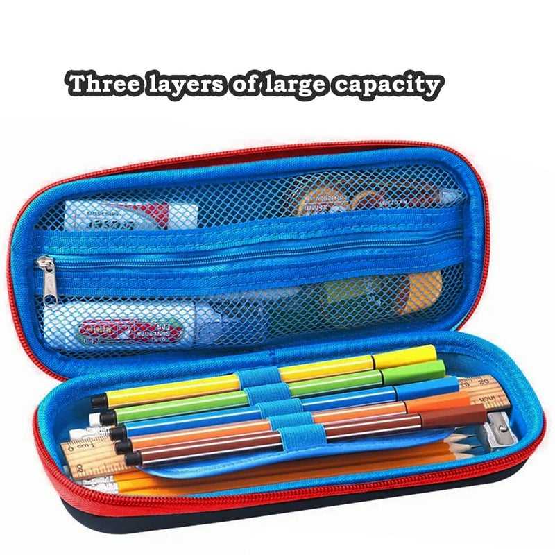 FEWOFJ 3D Car Pencil Case for Kids Boys, Waterproof Pencil Box with Compartments Pen Pouch (Black) - Image 2